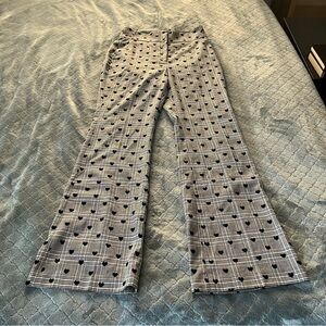 Halogen high waisted velvet heart Patterned Flare Dress‎ pants 8